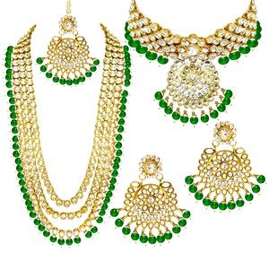 Gold plated kundan pearl wedding choker